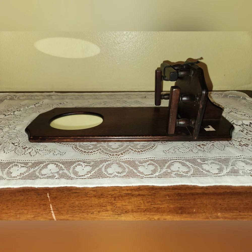 Vintage 1960s Victorian Dark Wood Wall Shelf Three Mountaineers Inc.